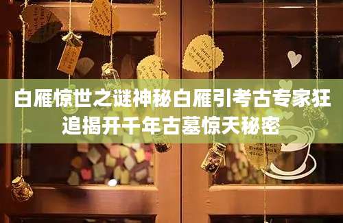 白雁惊世之谜神秘白雁引考古专家狂追揭开千年古墓惊天秘密