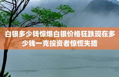 白银多少钱惊爆白银价格狂跌现在多少钱一克投资者惊慌失措