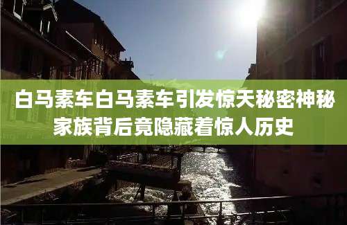 白马素车白马素车引发惊天秘密神秘家族背后竟隐藏着惊人历史