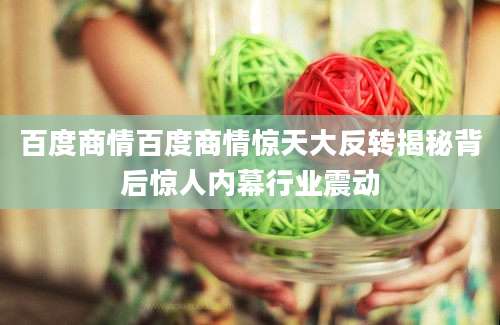 百度商情百度商情惊天大反转揭秘背后惊人内幕行业震动
