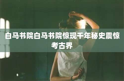 白马书院白马书院惊现千年秘史震惊考古界