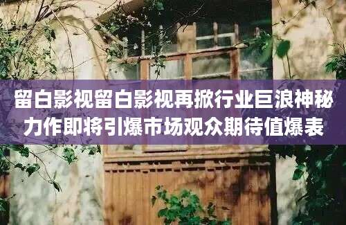 留白影视留白影视再掀行业巨浪神秘力作即将引爆市场观众期待值爆表