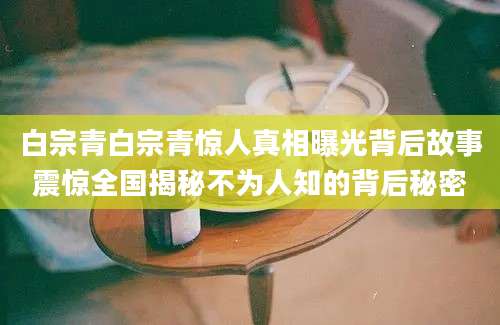 白宗青白宗青惊人真相曝光背后故事震惊全国揭秘不为人知的背后秘密