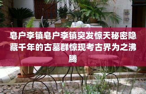 皂户李镇皂户李镇突发惊天秘密隐藏千年的古墓群惊现考古界为之沸腾