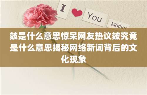 皴是什么意思惊呆网友热议皴究竟是什么意思揭秘网络新词背后的文化现象