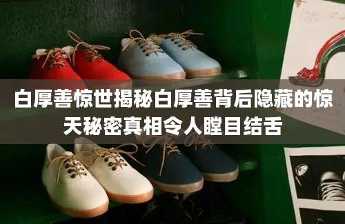 白厚善惊世揭秘白厚善背后隐藏的惊天秘密真相令人瞠目结舌