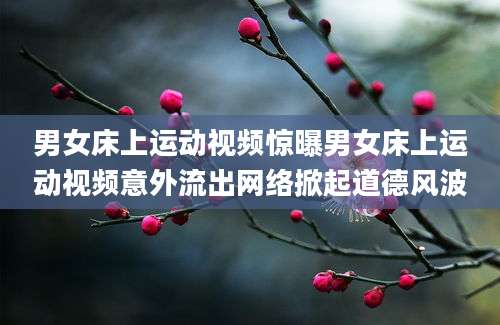 男女床上运动视频惊曝男女床上运动视频意外流出网络掀起道德风波