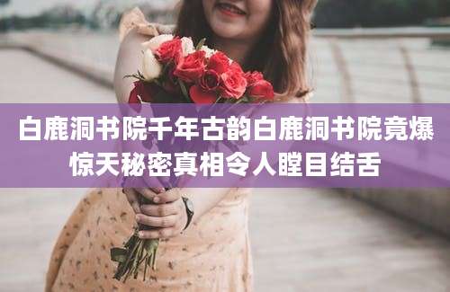 白鹿洞书院千年古韵白鹿洞书院竟爆惊天秘密真相令人瞠目结舌