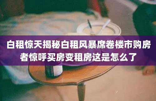白租惊天揭秘白租风暴席卷楼市购房者惊呼买房变租房这是怎么了