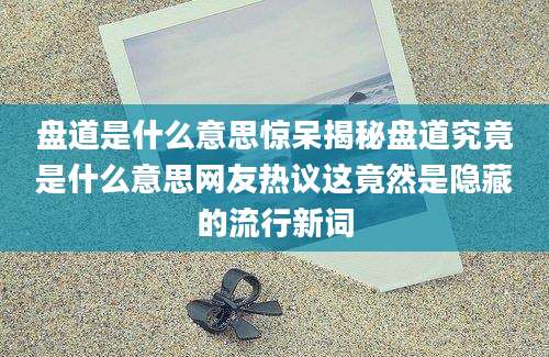 盘道是什么意思惊呆揭秘盘道究竟是什么意思网友热议这竟然是隐藏的流行新词