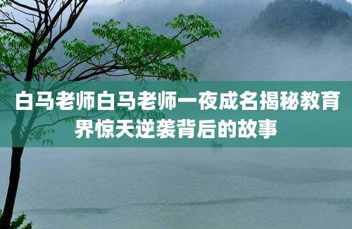 白马老师白马老师一夜成名揭秘教育界惊天逆袭背后的故事