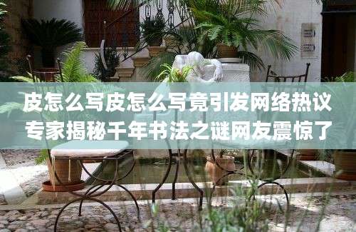 皮怎么写皮怎么写竟引发网络热议专家揭秘千年书法之谜网友震惊了