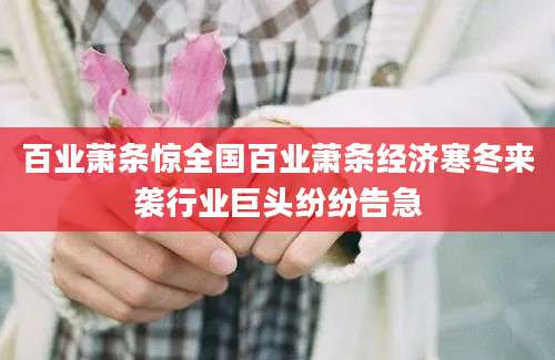百业萧条惊全国百业萧条经济寒冬来袭行业巨头纷纷告急