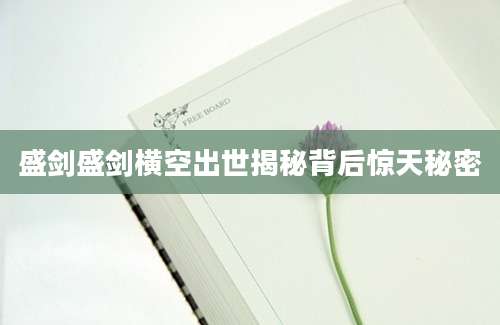 盛剑盛剑横空出世揭秘背后惊天秘密