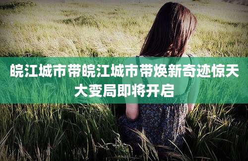 皖江城市带皖江城市带焕新奇迹惊天大变局即将开启