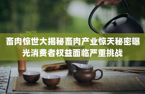 畜肉惊世大揭秘畜肉产业惊天秘密曝光消费者权益面临严重挑战