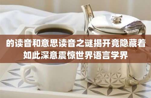 的读音和意思读音之谜揭开竟隐藏着如此深意震惊世界语言学界