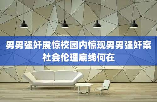 男男强奸震惊校园内惊现男男强奸案社会伦理底线何在
