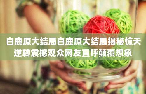 白鹿原大结局白鹿原大结局揭秘惊天逆转震撼观众网友直呼颠覆想象