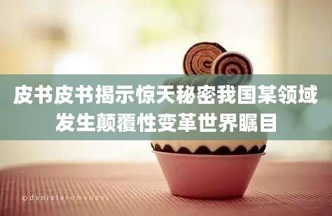 皮书皮书揭示惊天秘密我国某领域发生颠覆性变革世界瞩目