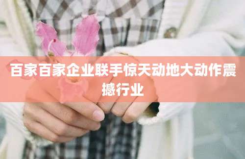 百家百家企业联手惊天动地大动作震撼行业