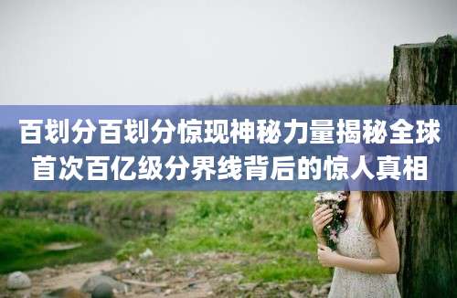 百划分百划分惊现神秘力量揭秘全球首次百亿级分界线背后的惊人真相