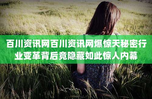 百川资讯网百川资讯网爆惊天秘密行业变革背后竟隐藏如此惊人内幕