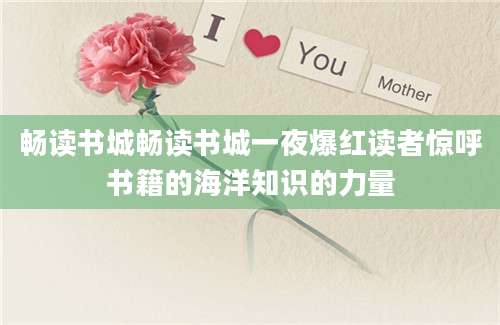 畅读书城畅读书城一夜爆红读者惊呼书籍的海洋知识的力量