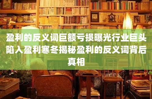 盈利的反义词巨额亏损曝光行业巨头陷入盈利寒冬揭秘盈利的反义词背后真相