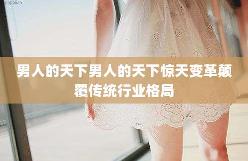 男人的天下男人的天下惊天变革颠覆传统行业格局