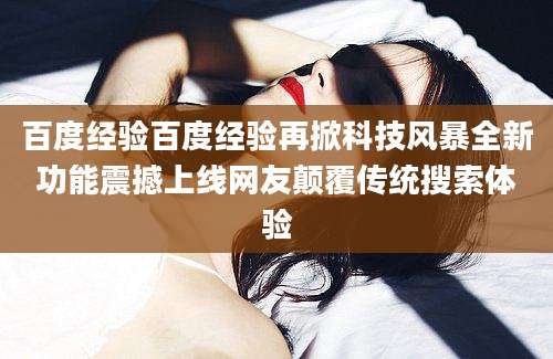 百度经验百度经验再掀科技风暴全新功能震撼上线网友颠覆传统搜索体验