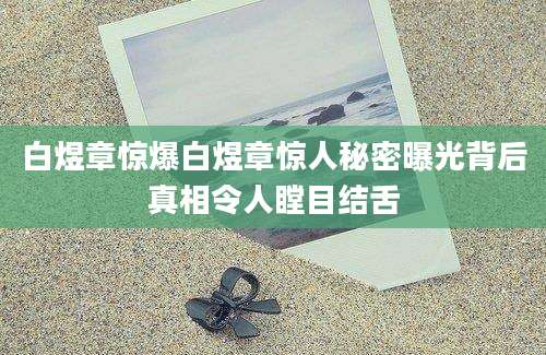 白煜章惊爆白煜章惊人秘密曝光背后真相令人瞠目结舌
