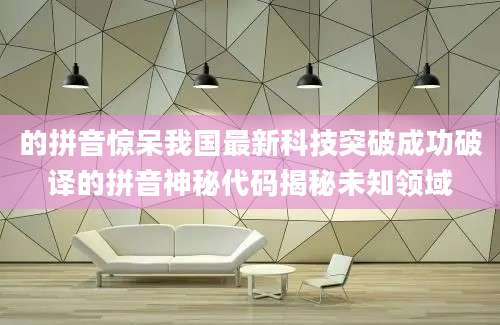 的拼音惊呆我国最新科技突破成功破译的拼音神秘代码揭秘未知领域