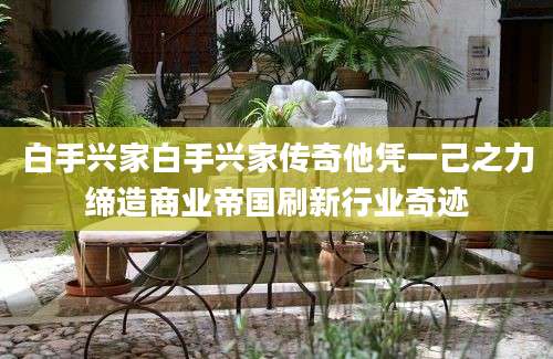 白手兴家白手兴家传奇他凭一己之力缔造商业帝国刷新行业奇迹