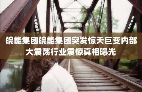 皖能集团皖能集团突发惊天巨变内部大震荡行业震惊真相曝光