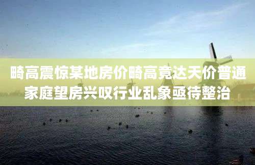 畸高震惊某地房价畸高竟达天价普通家庭望房兴叹行业乱象亟待整治