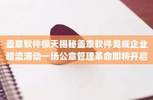 盖章软件惊天揭秘盖章软件竟成企业暗流涌动一场公章管理革命即将开启