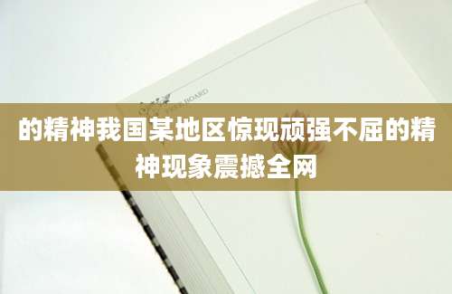 的精神我国某地区惊现顽强不屈的精神现象震撼全网