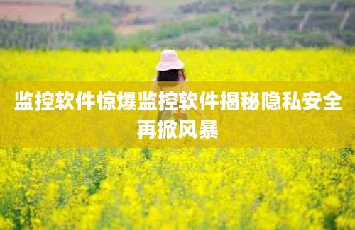 监控软件惊爆监控软件揭秘隐私安全再掀风暴