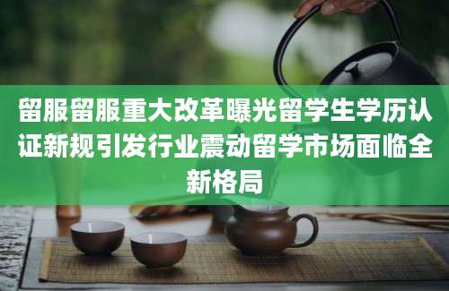 留服留服重大改革曝光留学生学历认证新规引发行业震动留学市场面临全新格局