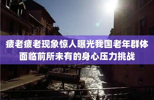 疲老疲老现象惊人曝光我国老年群体面临前所未有的身心压力挑战