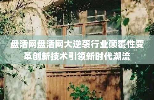 盘活网盘活网大逆袭行业颠覆性变革创新技术引领新时代潮流