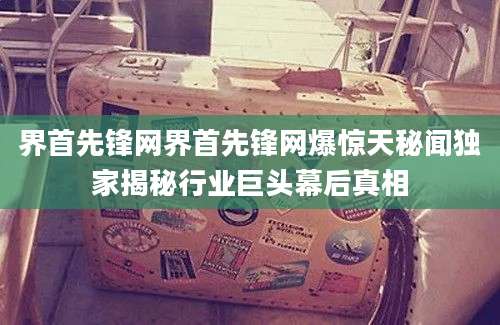 界首先锋网界首先锋网爆惊天秘闻独家揭秘行业巨头幕后真相