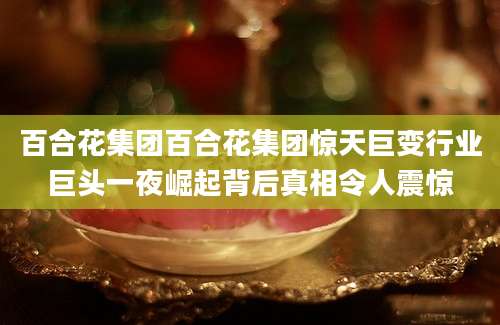 百合花集团百合花集团惊天巨变行业巨头一夜崛起背后真相令人震惊