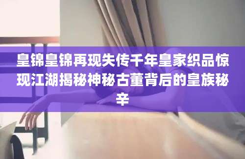 皇锦皇锦再现失传千年皇家织品惊现江湖揭秘神秘古董背后的皇族秘辛