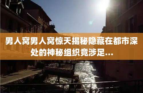 男人窝男人窝惊天揭秘隐藏在都市深处的神秘组织竟涉足...