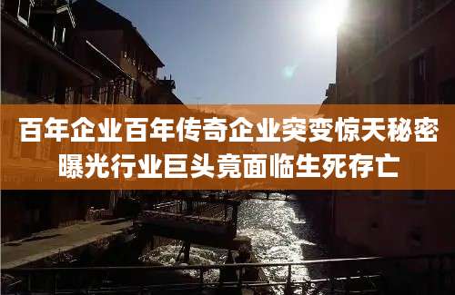 百年企业百年传奇企业突变惊天秘密曝光行业巨头竟面临生死存亡