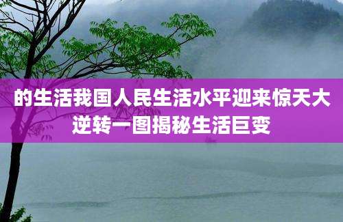 的生活我国人民生活水平迎来惊天大逆转一图揭秘生活巨变