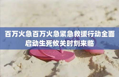 百万火急百万火急紧急救援行动全面启动生死攸关时刻来临