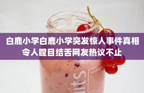 白鹿小学白鹿小学突发惊人事件真相令人瞠目结舌网友热议不止